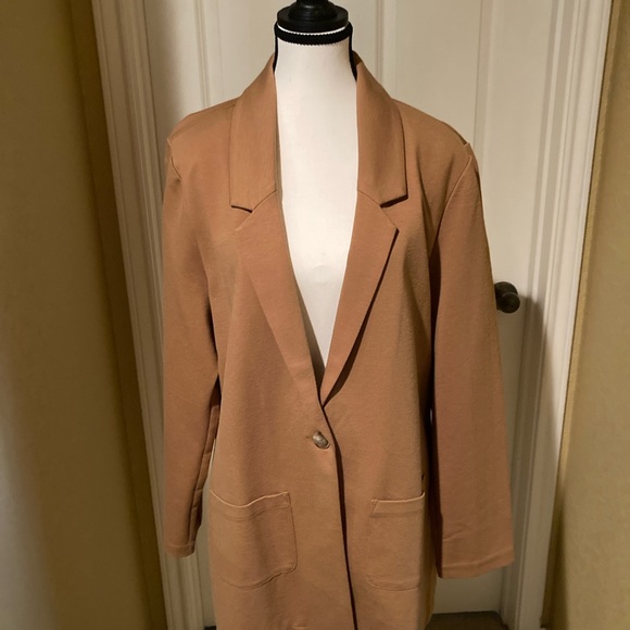 Garnet Hill Jackets & Blazers - Knit Relaxed Blazer - praline heather color